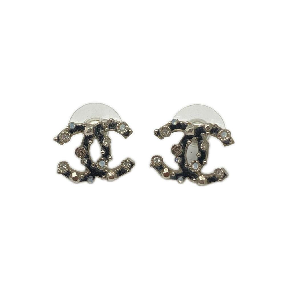 CHANEL Coco Mark Earrings, Black, 13 Pieces, Silver, SP, Women's
